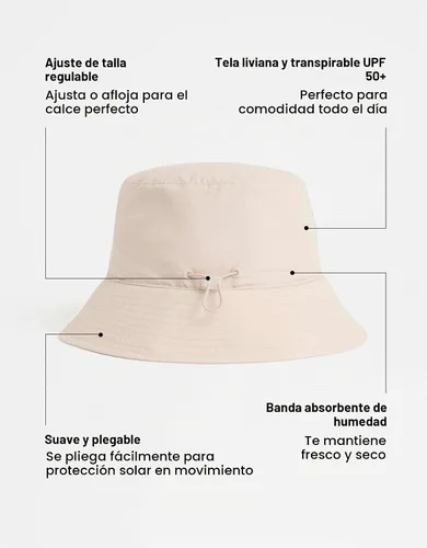 Vista 3 de Solbari Sombrero de pescador unisex Bondi UPF 50+ Beige