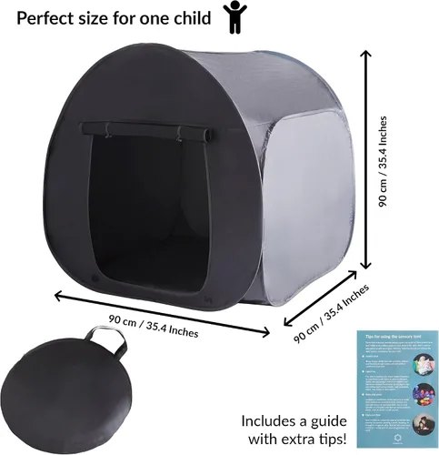 Vista 5 de Tienda de Juego Sensorial Escondite Tranquilo para Niños Den Sensorial Desmontable Oscurecimiento Tienda para Interiores Fácil