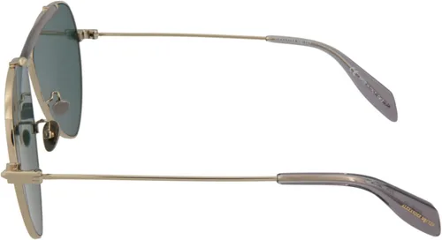 Vista 3 de Alexander McQueen Gafas de diseñador de moda aviador Shny Endr Gld Dk Gry para mujer