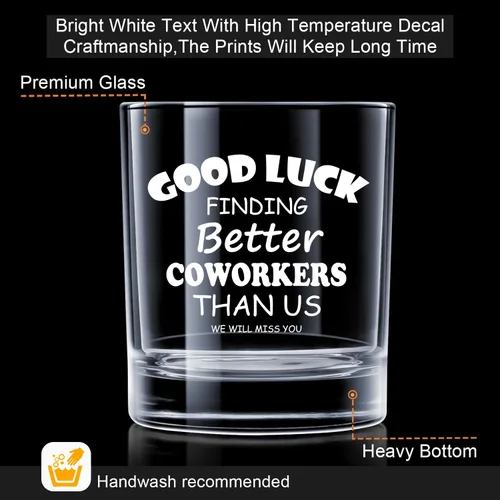 Vista 3 de LIGHTEN LIFE Vaso de whisky Good Luck Finding Better Coworkers Than Us de 12 onzas, regalo novedoso para compañero de trabajo en una valiosa caja
