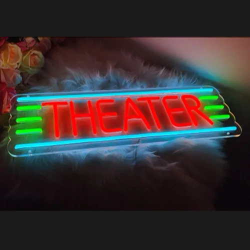 Vista 6 de Letrero de neón LED de teatro, decoración de habitación, letreros de neón personalizados para decoración de teatro, luz LED de neón personalizada