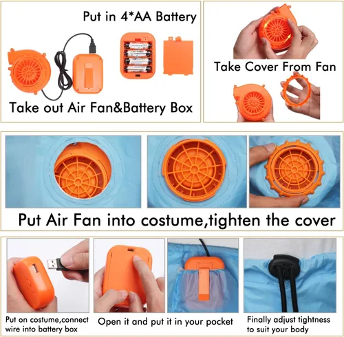 Vista 5 de Double Couple Disfraz de Halloween para adultos y niños, inflable, divertido de alienígena, disfraz de cosplay para mujeres y hombres