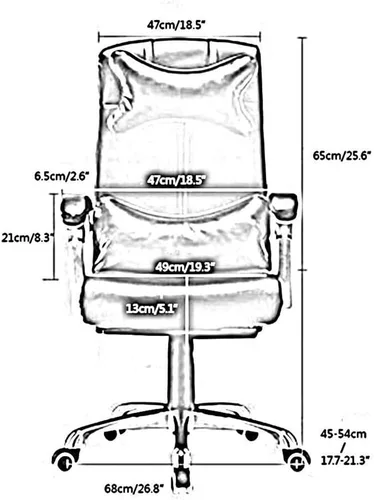 Vista 2 de Leather Desk Gaming Chair Height Adjustable Ergonomic High Backrest Office Computer Chairs with Headrest and Lumbar Support for Reception Study Milk