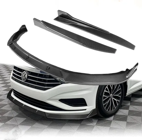 Vista 9 de W-POWER, 5 piezas de borde de parachoques delantero + falda lateral Rocker Winglet Canard difusor ala compatible con Volkswagen Jetta VW 2019-2021