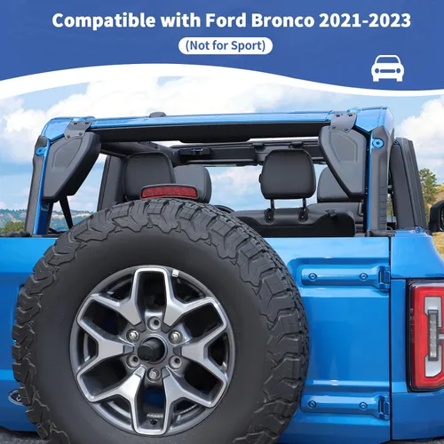 Vista 4 de RT-TCZ Cubierta de barra enrollable para Bronco, protector de pilar D compatible con Ford Bronco 2021 2022 2023 2 2 puertas, accesorios exteriores