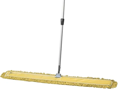 Vista 21 de Trapeador de polvo comercial azul de 24 pulgadas y barredora de piso con mango extensible, mopa para limpieza de suelos de madera, azulejos
