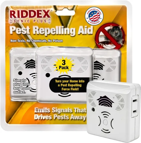Vista 3 de Riddex Sonic Plus - Repelente ultrasónico de plagas, enchufe con salidas para uso en interiores, repelente de insectos - Repelente de insectos