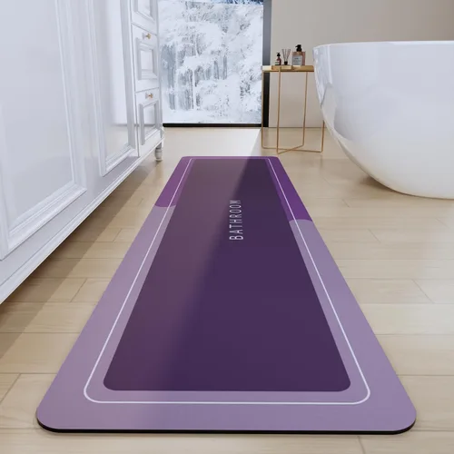 Vista 38 de Tapetes de baño antideslizantes de secado rápido, tapetes de baño de goma súper absorbentes para debajo de la puerta, tapetes de baño para baño, Azul