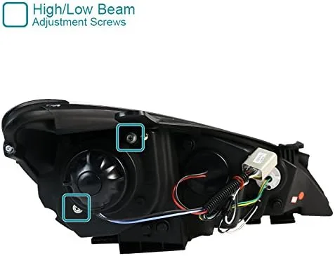 Vista 3 de Spec-D Tuning 2LHP-GENS210G-V2-TM Hyundai Genesis Coupe Proyector Negro Brillante Faros Humo W/R8 Led Drl