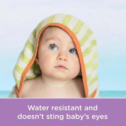 Vista 5 de Aveeno Baby Loción de protección solar mineral de óxido de zinc para pieles sensibles, amplio espectro SPF 50, sin desgarros, sudor y agua, sin