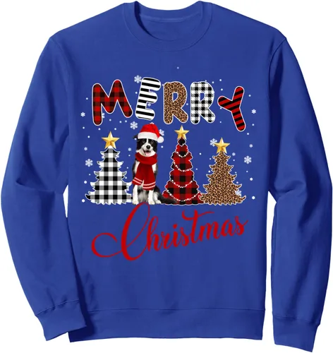 Vista 3 de Merry Dogmas Border Collie Dog Sweater Christmas Sudadera de Santa Christmas, Negro