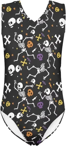 Vista 4 de FKELYI Leotardos de gimnasia para niñas pequeñas, práctica atlética, danza, unitardo, ballet, danza, sin mangas, body sin mangas