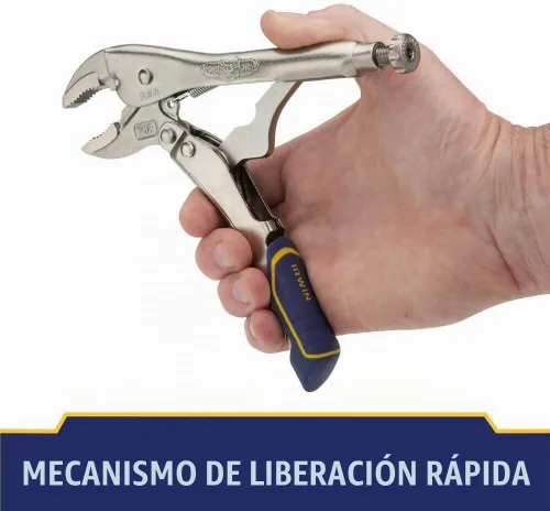 Vista 5 de IRWIN VISE-GRIP Alicates de bloqueo, liberación rápida, mordaza curva con cortador de alambre, 7 pulgadas (IRHT82580)