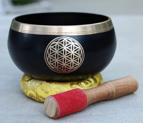 Vista 5 de Juego de cojines tibetanos con diseño de flor de la vida, para meditación, yoga, curación espiritual y atención plena, tamaño extra grande