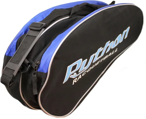 Vista 4 de Python Deluxe "3R" (3 raquetas) Serie de bolsas de raquetbol (negro/azul, negro/rojo, negro/amarillo)