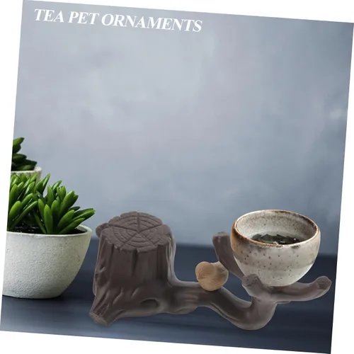 Vista 5 de BESTonZON 1 platillo de té para mascotas, accesorios de escritorio de oficina, decoración del hogar, mesa de comedor, bandeja de té, accesorios