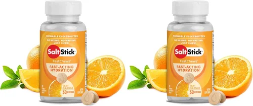 Vista 20 de SaltStick Electrolyte FastChews con cafeína – 60 tabletas masticables Citrus Burst – Tabletas de sal para correr e hidratar, masticables