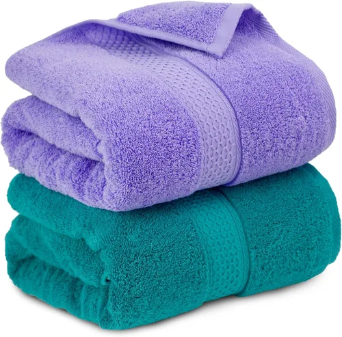 Vista 10 de Cleanbear Toallas de Baño Suaves Toallas de Ducha Juego de 2 con Colores Variados 100% Algodón Toallas de Baño para Hombres y Mujeres de Secado