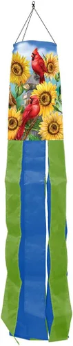 Vista 9 de Girasoles a cuadros Verano Windsock 40" L Briarwood Lane