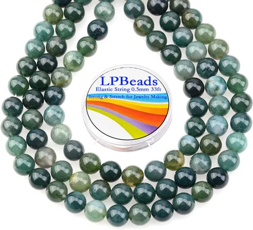 Vista 6 de LPBeads 100 Cuentas de 8mm Cuentas Redondas Naturales de Chakra, Cuentas Sueltas de Piedra Preciosa Redondas para Hacer Joyas con Cordón Elástico