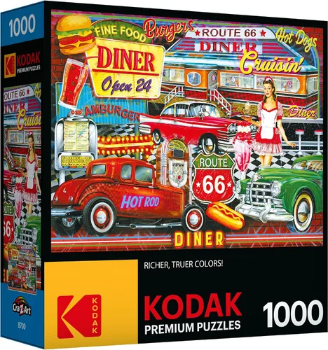 Vista 2 de RoseArt - Kodak Premium - 50's Diner - Rompecabezas de 1000 piezas para adultos