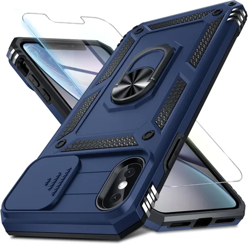 Vista 50 de Janmitta Funda para iPhone 8 Plus/7 Plus/6 Plus, Cubierta de Teléfono con Cubierta Deslizante Integrada para Lente de Cámara + Protector