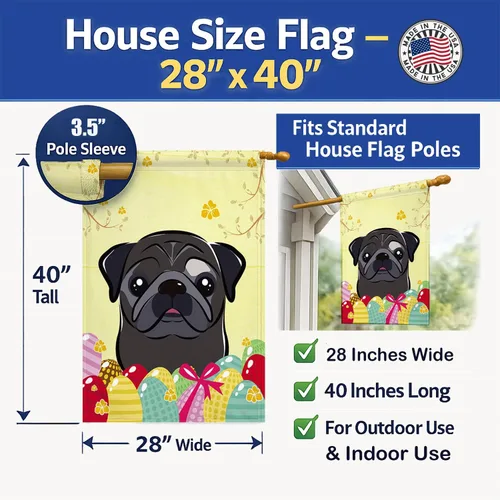 Vista 68 de Caroline's Treasures BB1923GF Bandera decorativa para jardín con diseño de Border Collie, para caza de huevos de Pascua, para jardín, jardín, patio