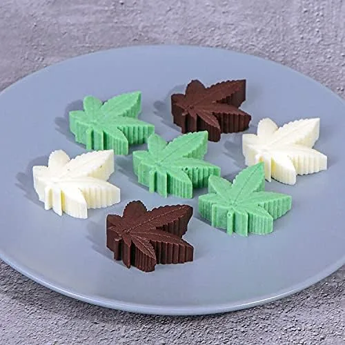 Vista 5 de Kamehame Moldes de silicona para caramelos de chocolate con hojas de 2