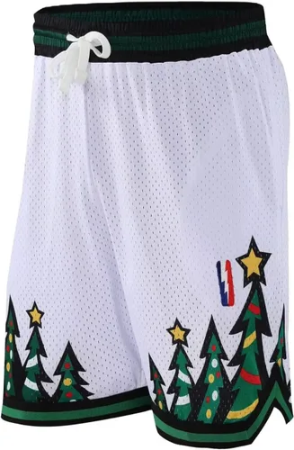 Vista 3 de BOOMLEMON Pantalones cortos de baloncesto para hombre, pantalones cortos de entrenamiento de gimnasio, pantalones cortos deportivos de malla