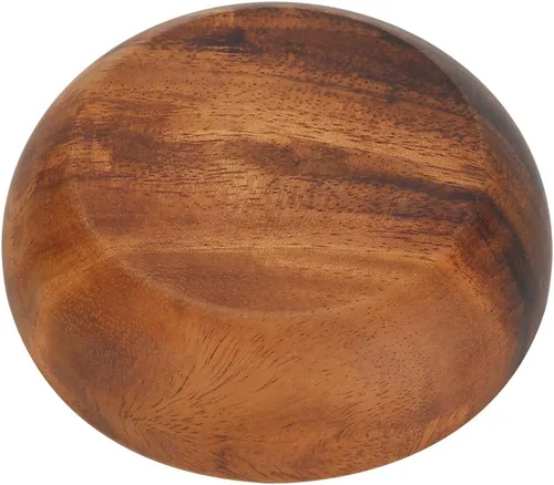 Vista 7 de Pilipane Ensaladera de madera de bambú hecho a mano, cuenco redondo apilable de madera, cuenco de mezcla rústico para ensalada, frutas, verduras