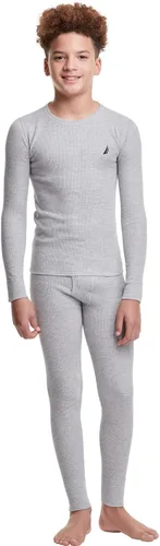 Vista 4 de Nautica Conjunto de ropa interior térmica de 2 piezas para niños con capa base de camisa y pantalones