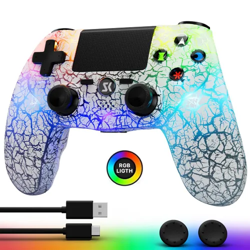 Vista 9 de CHENGDAO Controller for PS4, Wireless Controllers for PlayStation 4/Pro/Slim, Remote Control with Adjustable RGB Light/1000mAh Battery/6-Axis Motion
