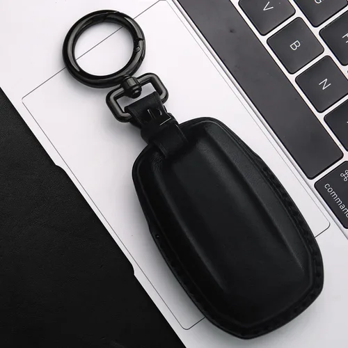 Vista 5 de Tukellen para Funda de Llavero de Dodge Funda de Llavero de Cuero Genuino Funda Protectora Compatible con 2019-2025 Dodge RAM 1500 2500 3500 Carcasa