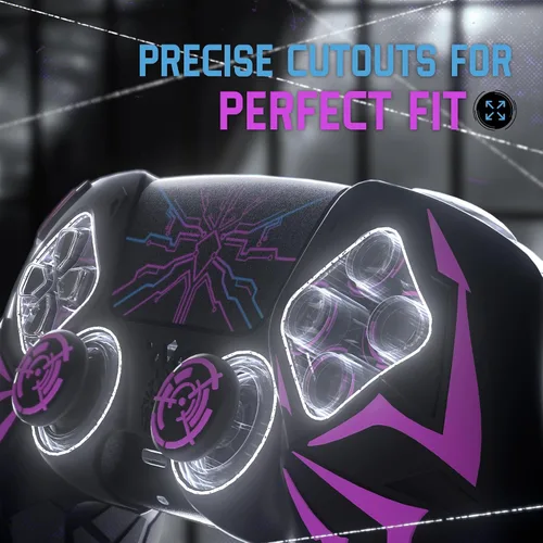 Vista 4 de PlayVital Design for ps5 Controller Silicone Case with 2 Thumb Grips and 6 Sticker, Cyber Spider Design, Anti-Slip Shockproof Controller Cover Skin