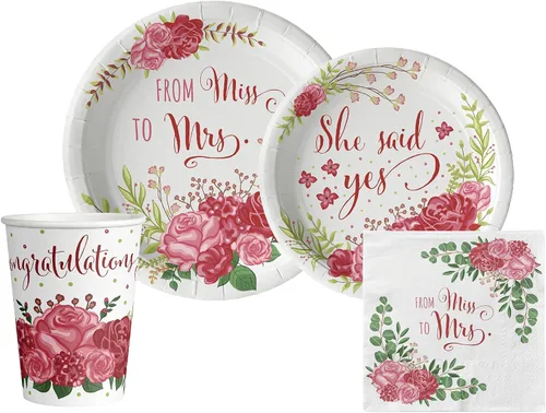 Vista 11 de Bachelorette "Same Prick Forever" Vajilla Pack: Juego de platos de papel, servilletas y tazas desechables para 20