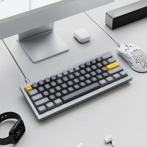 Vista 7 de Keychron Teclado mecánico Q4 personalizado con cable junta doble de diseño del 60 macro programable QMKVIA interruptor Gateron G Pro marrón