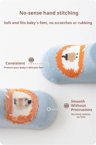 Vista 6 de Calcetines antideslizantes para bebés y niños pequeños, calcetines antideslizantes para recién nacidos, calcetines para el primer piso, 6 paquetes