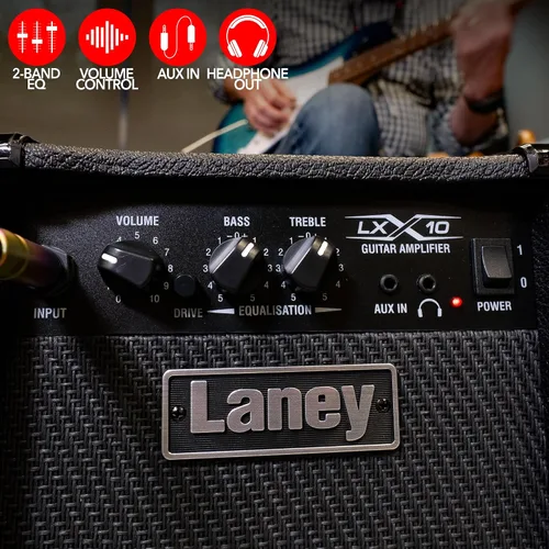 Vista 2 de Laney Combo de guitarra LX10 10W woofer de 5 pulgadas, negro
