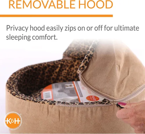 Vista 3 de K&H Pet Products Thermo-Kitty Bed Deluxe - Cama Calefactada de Lujo para Gatos Grandes - Cama Calefactada para Mascotas de Interior para Perros