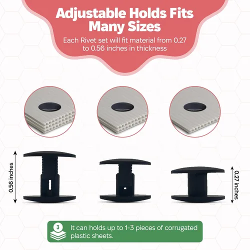 Vista 4 de Snout and Shell Plastic Ratchet Rivets for Coroplast C&C Cages – Small Pet Cage Fasteners 50 Pack
