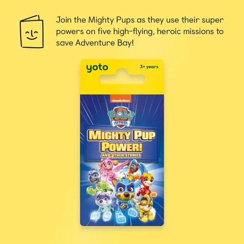 Vista 2 de YOTO PAW Patrol Mighty Pup Power y Otras Historias – Tarjeta de Audio para Niños para Usar con Player y Mini Dispositivo de Audio Todo en 1, Escucha