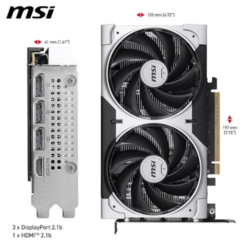 Vista 6 de MSI GeForce RTX 5050 8G VENTUS 2X OC Graphics Board VD9272