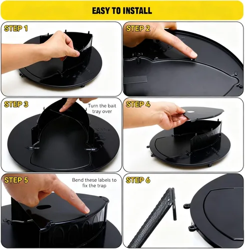 Vista 5 de Trampa para Ratones de Tapa de Cubo de Metal para Cubo de 5 Galones, Material Fuerte que No se Deformará ni Será Mordido, Trampas para Ratas Humanas