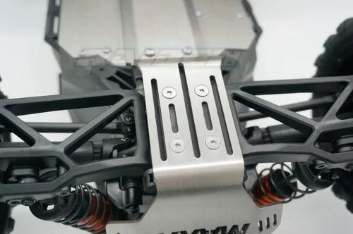 Vista 9 de V1 Versión Antigua Maxx Steel Chasis Protector Protector Armadura Delantera Centro Trasera Placa De Deslizamiento Para Traxxas V1 1/10 MAXX - Hueco