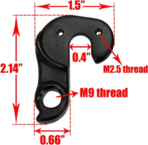 Vista 2 de 2 piezas universal de bicicleta desviador de bicicleta percha marco engranaje gancho cola, negro Sturdy Anti-Bending Derailleur Tail Hooks, Smooth