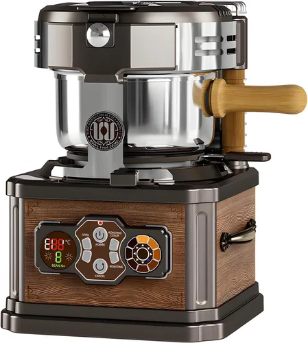 Vista 9 de Cafetera, cafetera de goteo con diseño de aspecto de madera cruda, función de lavado de té, temperatura ajustable del agua