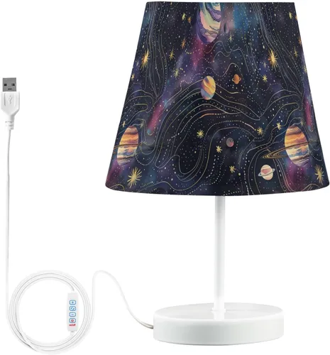 Vista 12 de ODAWA Desk Lamp Dimmable Vintage Seashell Blue Bedroom Lamps with USB Ports Table Lamps for Bedroom