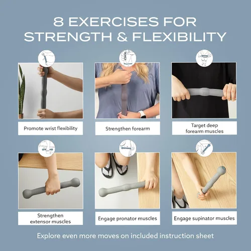 Vista 7 de PT Pro Entrenador de codo de tenis para terapia física, agarre texturizado, alivio del dolor de codo, barra de resistencia para tendinitis y codo