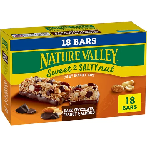 Vista 21 de Nature Valley Barras de granola de nueces dulces y saladas, maní, 15 barras, 18 onzas