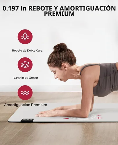 Vista 4 de HAPBEAR Large Yoga Mat - 72"×30" Double-Sided Rubber Exercise & Workout Mat - Non-Slip Textured Surface - 5mm Thick Cushioned for Joints